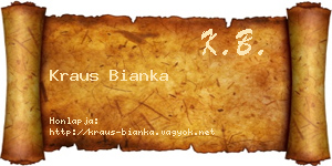 Kraus Bianka névjegykártya